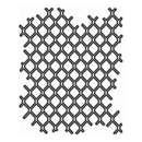 A black metal diamond mesh screen with a decorative zigzag pattern along the top and bottom edges, shown on a plain white background.