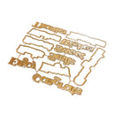 A set of gold-colored laser-cut metal nameplates or charms with various script and decorative shapes, displayed on a clean white background.
