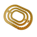 Three nested oval metal cutting dies with scalloped edges, shown on a plain white background.