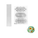 Set of clear stamps with floral designs on a white background