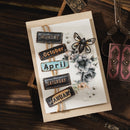 Poppy Crafts Embossed Cardstock Stickers - Metal Imprint - Date Plate