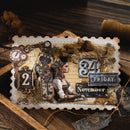 Poppy Crafts Embossed Cardstock Stickers - Metal Imprint - Date Plate