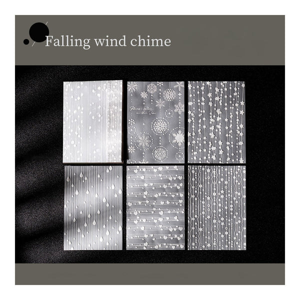 Poppy Crafts Embossed White Printed Vellum Paper - Falling Wind Chime