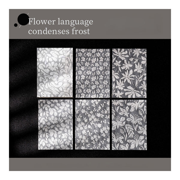 Poppy Crafts Embossed White Printed Vellum Paper - Flower Language Condenses Frost