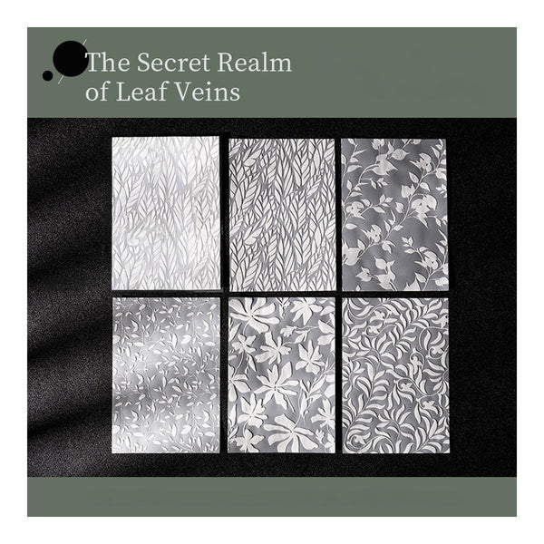 Poppy Crafts Embossed White Printed Vellum Paper - The Secret Realm of Leaf Veins