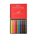 Set of colored pencils in a red tin with 'Georgione' branding on a white background
