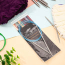 Poppy Crafts Stainless Steel 100cm Circular Knitting Needles - 6.0mm