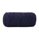 A single spool of thick, textured yarn in a deep navy blue color, isolated on a solid white background.