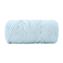 A single roll of light blue braided cord or strap material, photographed against a solid white background.