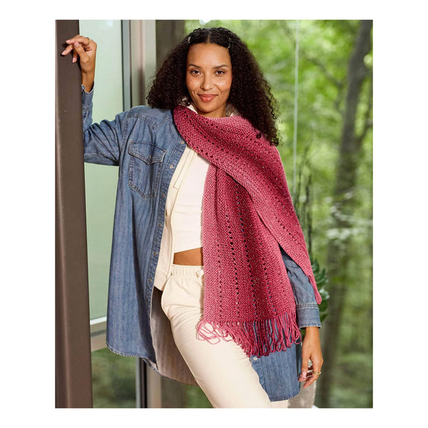 Premier Yarns Free Pattern -  Everyday Worsted Gradient Glitter  - Fade & Fringe Wrap