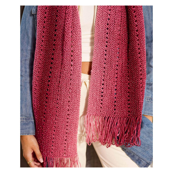 Premier Yarns Free Pattern -  Everyday Worsted Gradient Glitter  - Fade & Fringe Wrap