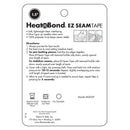 Label for Heat'n Bond EZ Seam Tape with text and icons on a white background