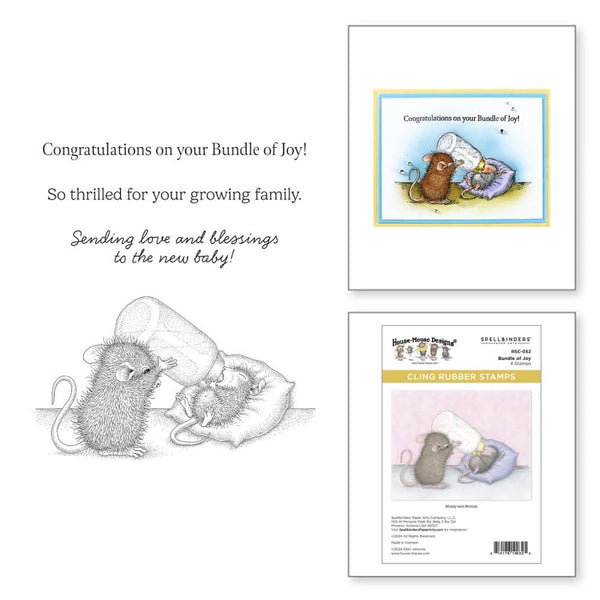 House Mouse Cling Rubber Stamp Bundle Of Joy