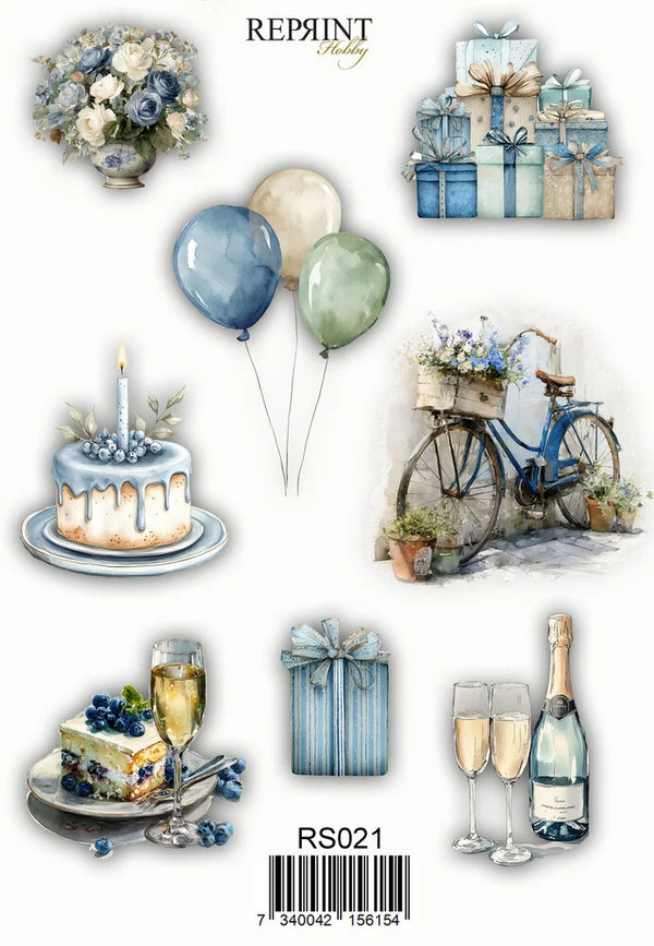 Reprint Hip Hip Hooray 4.3"x6.3" Stickers