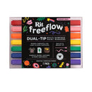 Rit freeflow Dual-Tip Multi-Surface Paint Markers in a clear plastic case with a black label, showing 7 assorted colorful paint markers on a white background.