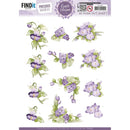 Find It Trading Precious Marieke 3D Punchout Sheet Violet, Purple Blossom
