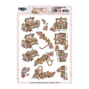 Find It Trading Amy Design 3D Push Out Sheet Sewing Box, Sewing Serenity