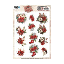 Find It Trading Yvonne Creations 3D Pushout Sheet Floral Poinsettia, Floral Christmas