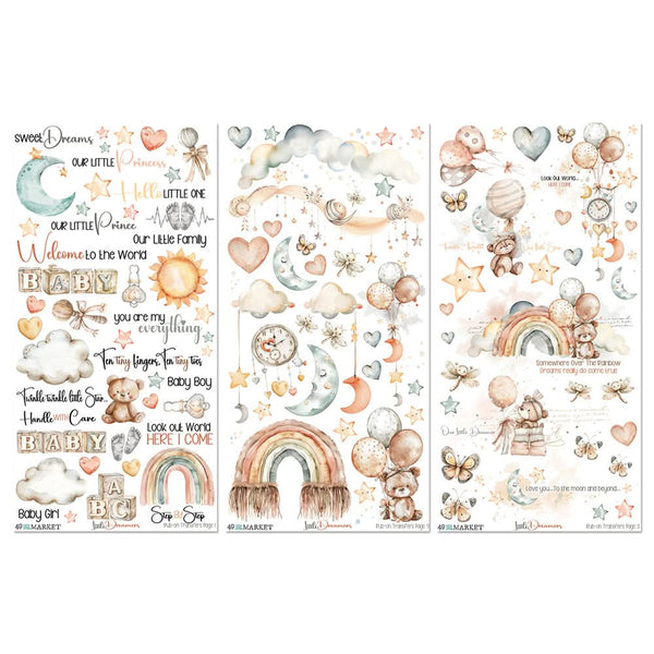 49 And Market Rub-On Transfer Set 6"X12" Little Dreamer