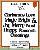 Lisa Horton Crafts Festive Dies Bold Words*