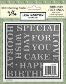 Lisa Horton Crafts Embossing Folder 6"X6" Birthday Greetings*