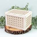 P13 Flowerish Light Chipboard Shaker Base 6"X8" Rattan Box*