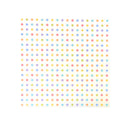 A square sheet of pastel polka dot cardstock on a solid white background.