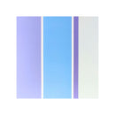 Three vertical color panels on a white background: a lavender-to-light-purple gradient on the left, a light blue gradient in the center, and a pale mint-to-white gradient on the right, with a narrow purple stripe between the center and right panels.