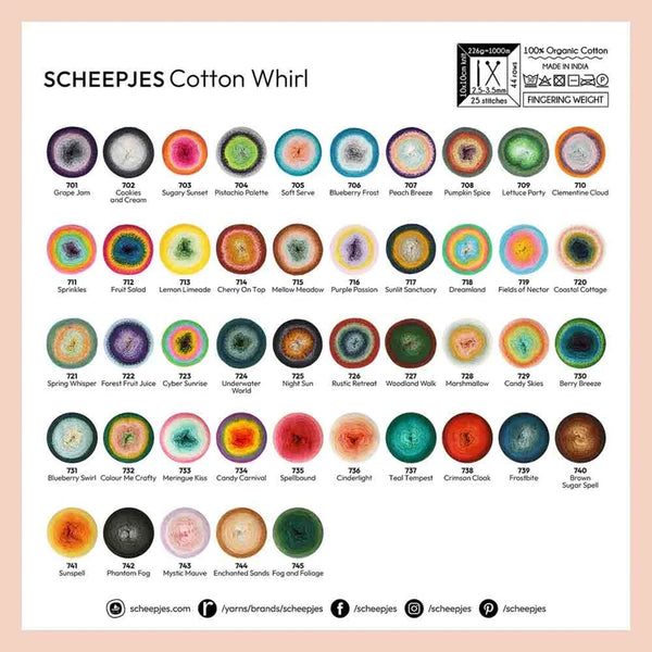 Scheepjes Cotton Whirl Yarn - Cookies and Cream