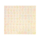 Pastel-coloured lowercase letters in pink, blue, green, purple and peach, with a dotted/stitched outline. Each letter sits on a soft beige square with white polka dots