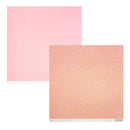 Two square sheets of pink patterned paper on a white background, with one sheet showing a solid light pink surface and the other showing a dense small abstract print in pink and peach.