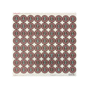 A sheet of alphabet monogram stickers, featuring circular stickers with letters A through Z, numbers 0-9, and symbols like @ and