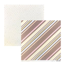 Two square sheets of patterned paper on a white background. The left sheet is off-white with small scattered dots dots.