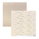 Two square sheets of paper shown on a white background: one plain brown and one with a dense pattern of small multicolored dots in pastel pink, green, gray, and brown on a cream base.