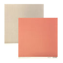Two square sheets of paper, one in a warm orange color textured and one in a light beige color, shown overlapping on a white background.
