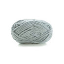 Light blue skein of yarn on a white background
