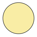 Beige circle with a black outline on a white background