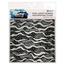 Peel-apart rubber stamp with wave pattern packaging