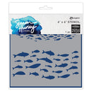 Simon Hurley create. Stencil 6"X6" Fish Frenzy