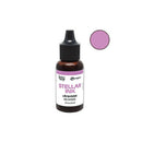 Bottle of Stellar Ink Ultraviolet reinker with a small sample of purple ink on a white background