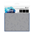 Simon Hurley create Langer 6x6 layering stencil 3-piece set in retail packaging, featuring a gray patterned sheet with black and white dot designs.