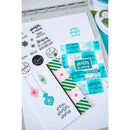 Set of winter-themed cards and stickers with decorative elements on a white background.