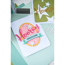 Colorful greeting card with 'Hoora' and 'Congratulations' text on a light green background