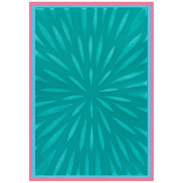 Sizzix 3-D Textured Impressions Embossing Folder w/A6 Stencil By Stacey Park - Burst of Bright