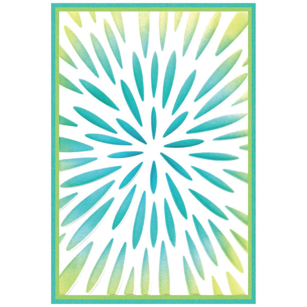 Sizzix 3-D Textured Impressions Embossing Folder w/A6 Stencil By Stacey Park - Burst of Bright