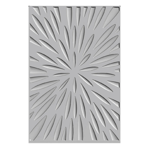 Sizzix 3-D Textured Impressions Embossing Folder w/A6 Stencil By Stacey Park - Burst of Bright