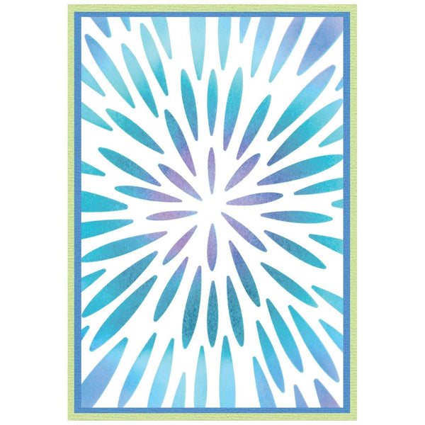 Sizzix 3-D Textured Impressions Embossing Folder w/A6 Stencil By Stacey Park - Burst of Bright
