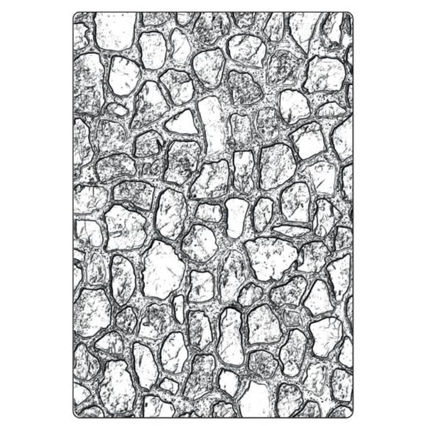 Sizzix 3D Texture Fades A5 Embossing Folder By Tim Holtz - Cobblestone