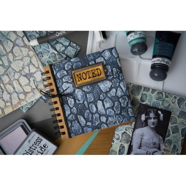 Sizzix 3D Texture Fades A5 Embossing Folder By Tim Holtz - Cobblestone