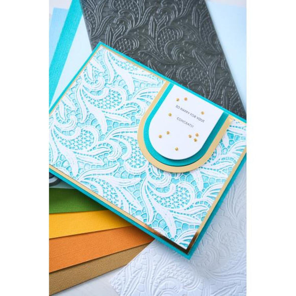 Sizzix 3D Textured A5 Embossing Folder By Eileen Hull - Lacy Leaves